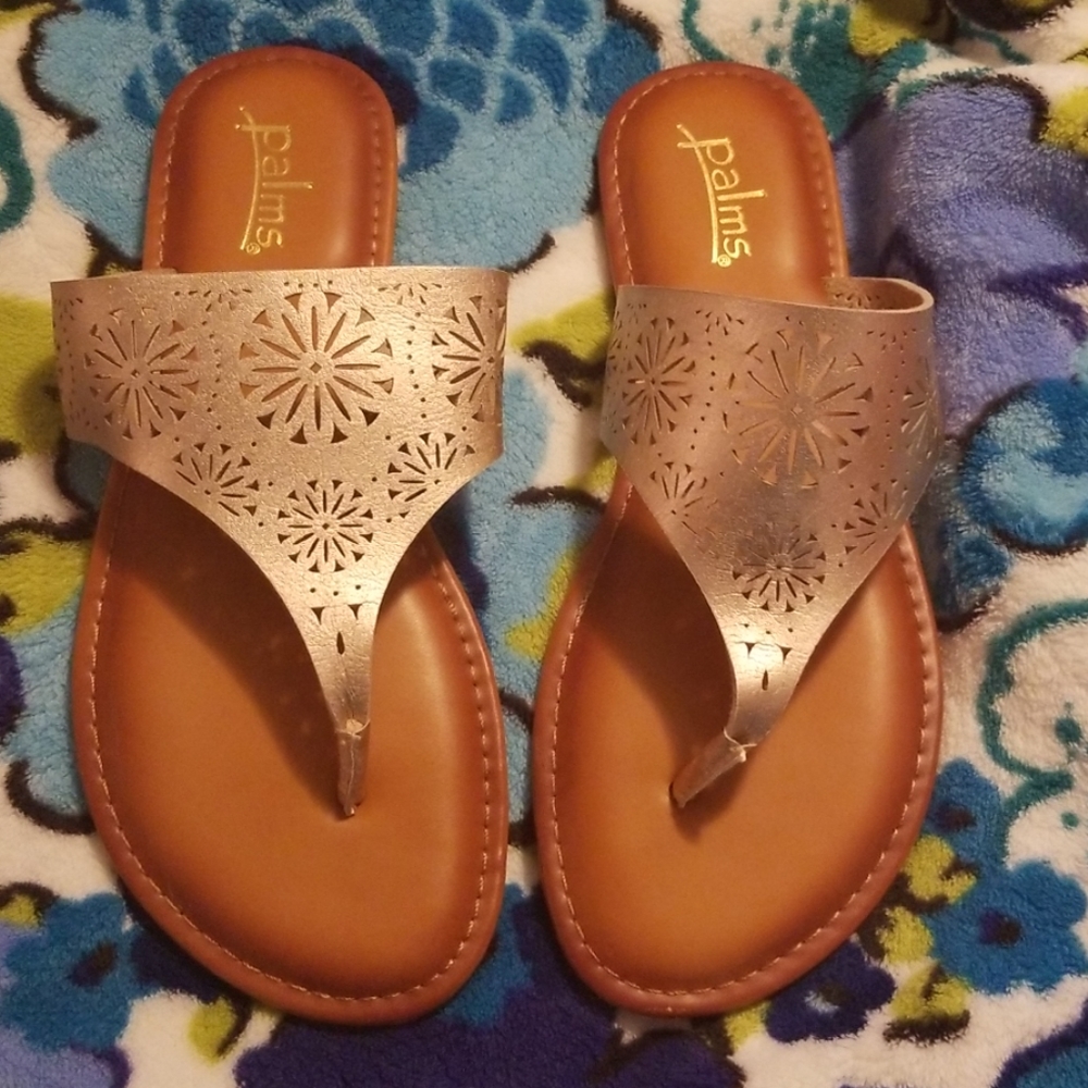 Palms sandals size 8 gold